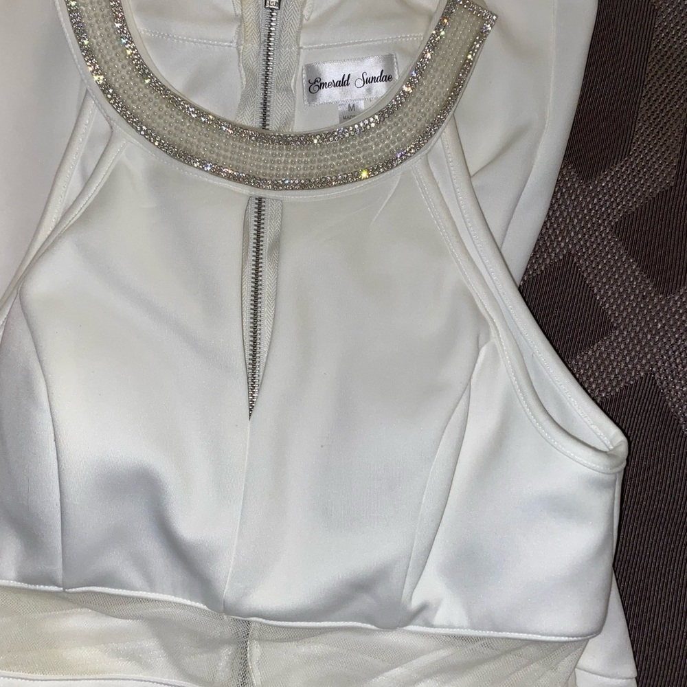 White, Mermaid-style, long prom dress WORN ONCE - Picture 5 of 5
